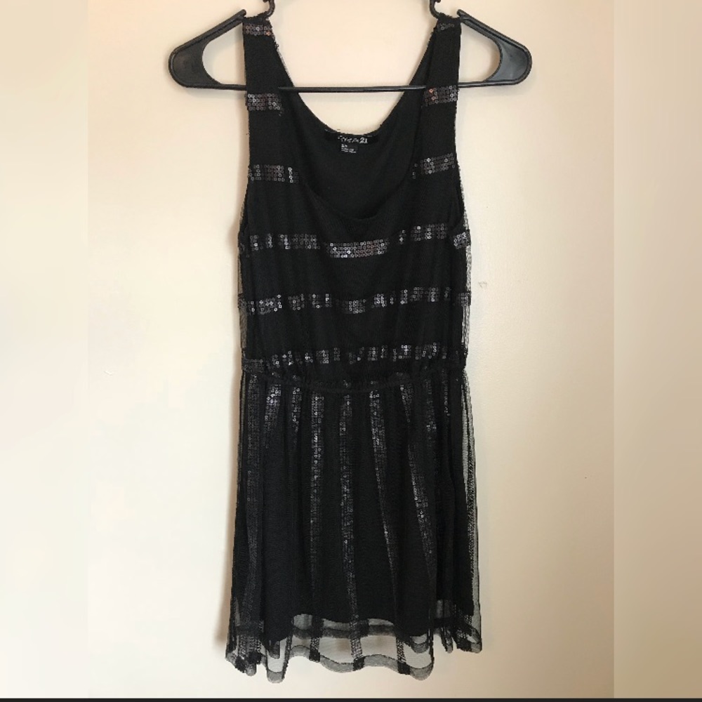 Black Striped Sequin Party Dress